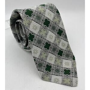 Vintage Carter Holmes From Hudson’s Indiana Men Neck Tie Green Printed Polyester